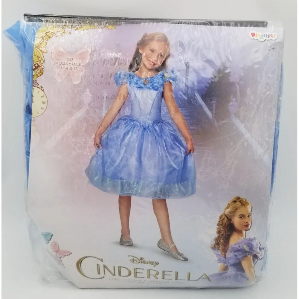 Disney Cinderella Halloween Costume Girls Large 10-12 Dress Only Disguise